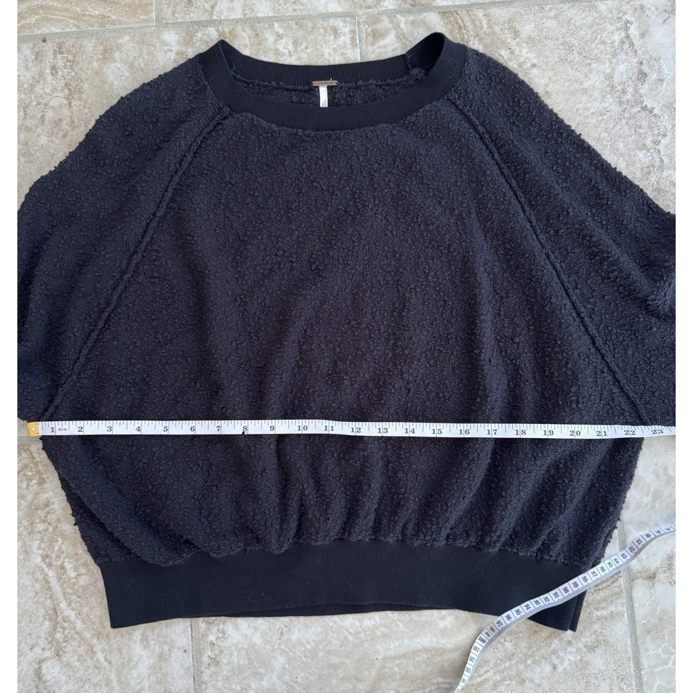 FREE PEOPLE WOMEN'S BLACK LONG SLEEVE TEXTURED FOUND MY FRIEND PULLOVER Size XS - Picture 12 of 13